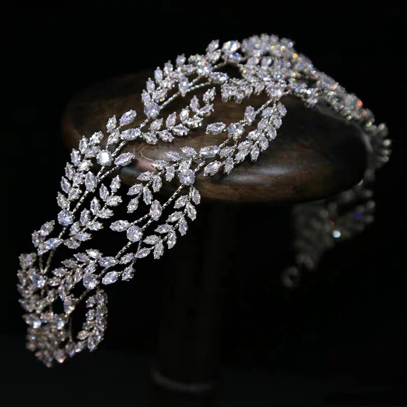 Irregular Wedding Hair Zircon Crown Sunset Crystal Bridal Jewelry Bridal Hair Jewelry 241018