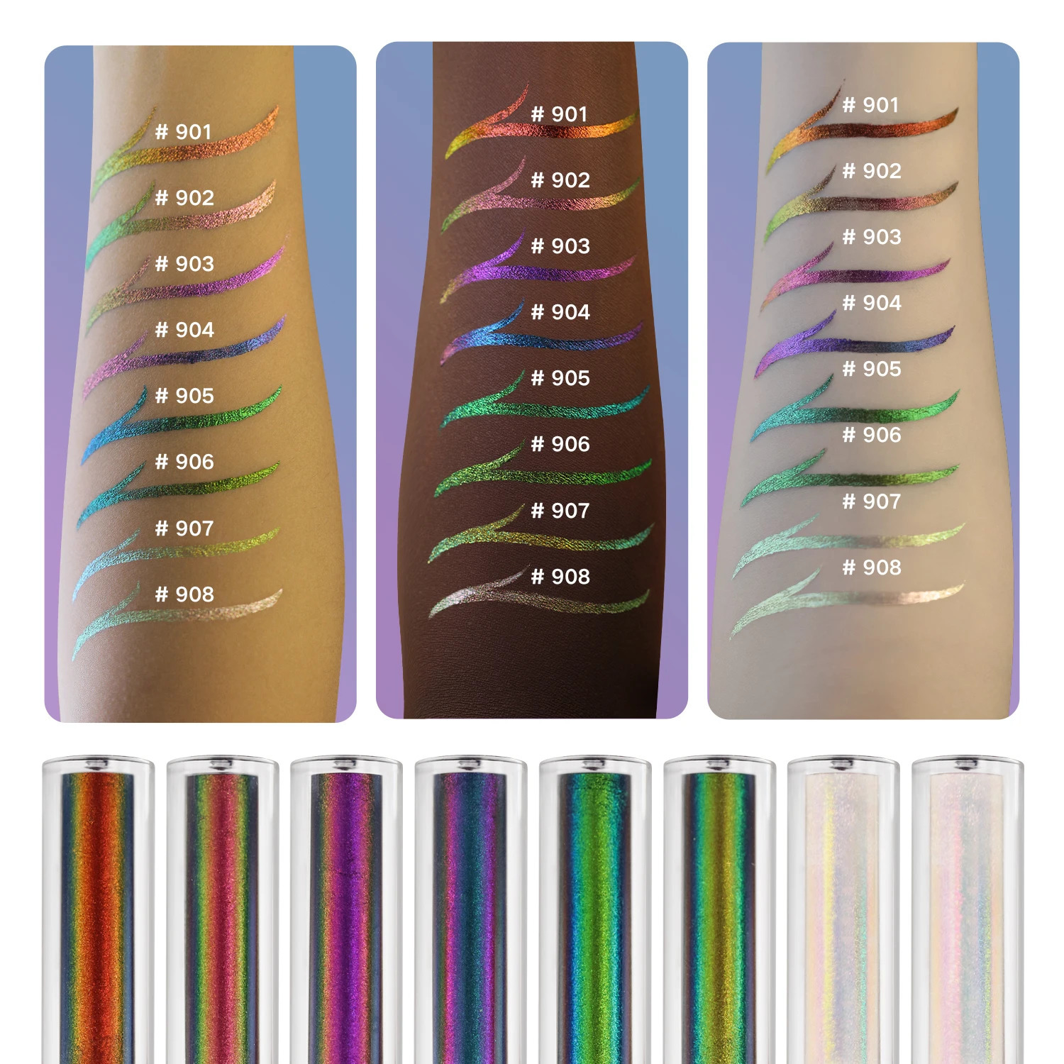CHARMACY Duochrome Glitter Liquid eyeliner Waterproof for a long time Ultra fine tip Stain resistant Female eyeliner Makeup 241018