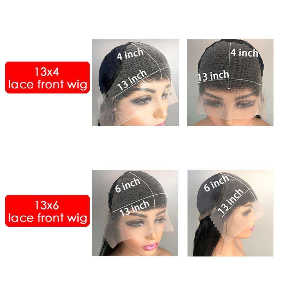 Deep Wave 13x6/13x4 Transparent Peruvian Front Human Cury 4x4 Lace Closure Wigs For Black Women Bg Hair