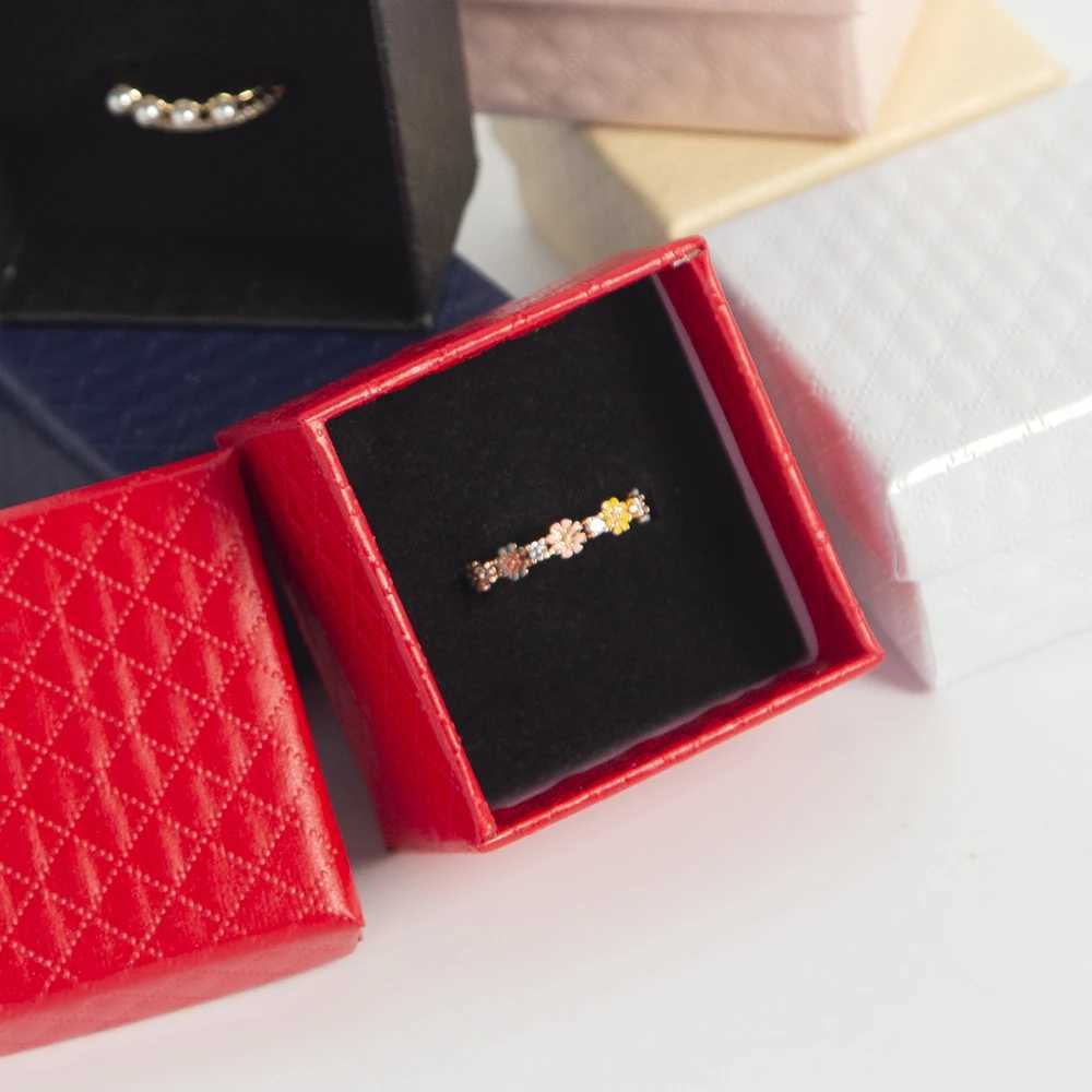 5 * 5 * 3cm Jewelry Organizer Box Multicolor Travel Accessories Jewelry Earrings Ring Display Packaging Box Black Sponge W241019