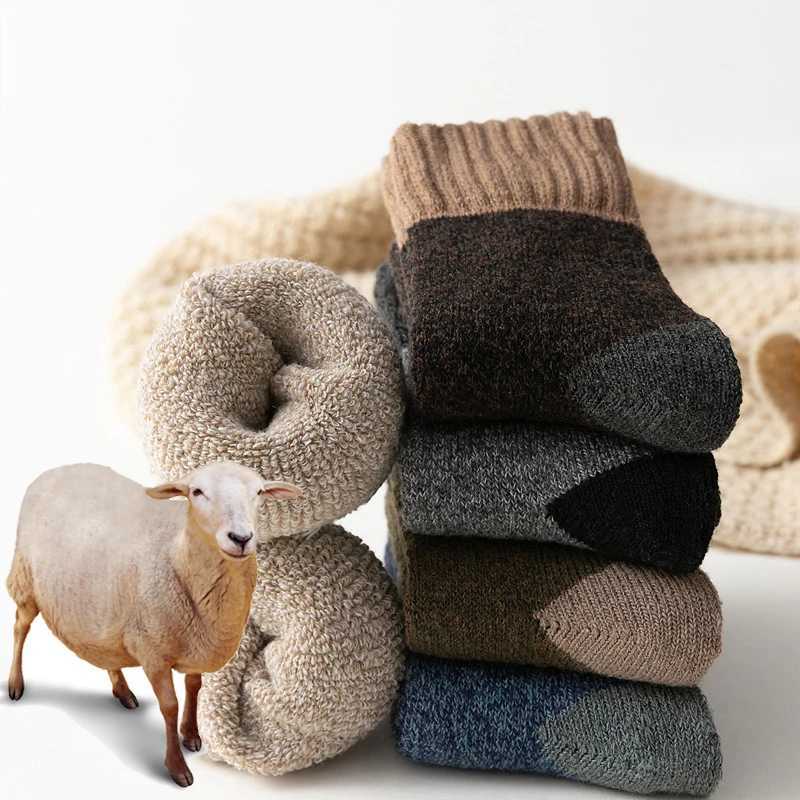 5Pairs/Lot Winter Thicken Wool Socks Mens High Quality Towel Keep Warm Couple Sock Cotton Floor Socks for Male Thermal 38-45XJ241019