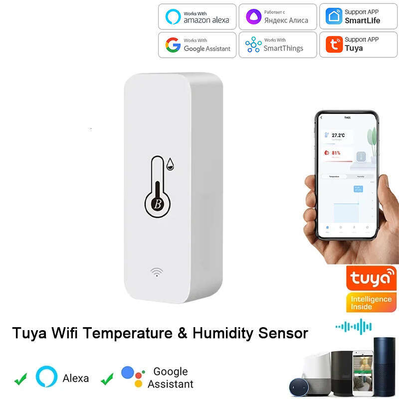 Tuya Temperature Humidity Sensor 2024 New Upgrade Smart Remote Control Thermometer Hygrometer for Alexa Google Home