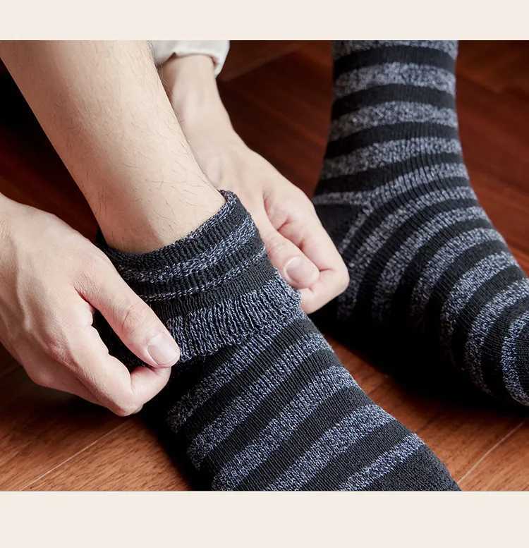 5pair Winter Thick Socks Men Super Thicker Solid Sock Striped Merino Wool Rabbit Socks Against Cold Snow Russia Winter Warm SockXJ241019