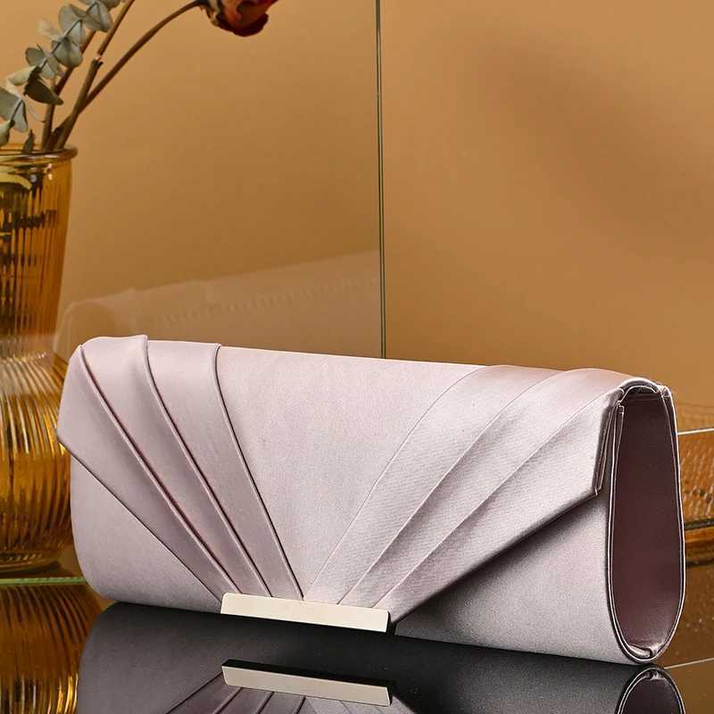 New design envelope satin evening clutch bag trade luxury shoulder bag womens party bag wedding handbag Y241019