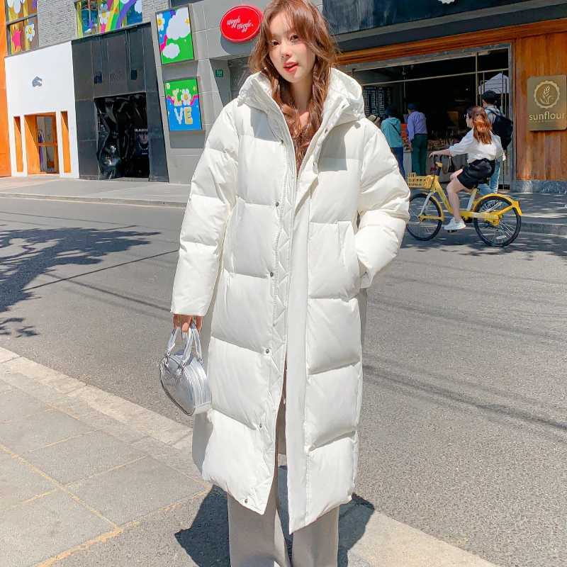 Casual Puffer Coats for Women Thick Warm Down Jacket Long Puffer Coats Windproof Outerwear Simple Solid Sweet Snow Winter NewX241019