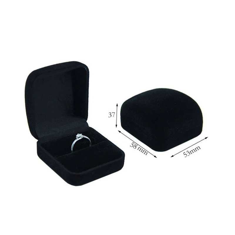 Wholesale Ring Packaging Box Black Velvet Jewelry Display Storage Folding Box Wedding Ring Valentines Day Gift Organizer W241019