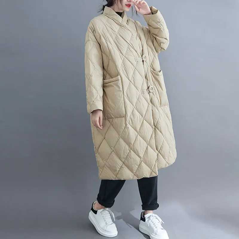 Plus Size 8XL 120kg Winter Women Long Jacket Warm Lady Lightweight Coat Oversized Puffer Parkas Wadded Down JacketsX241019