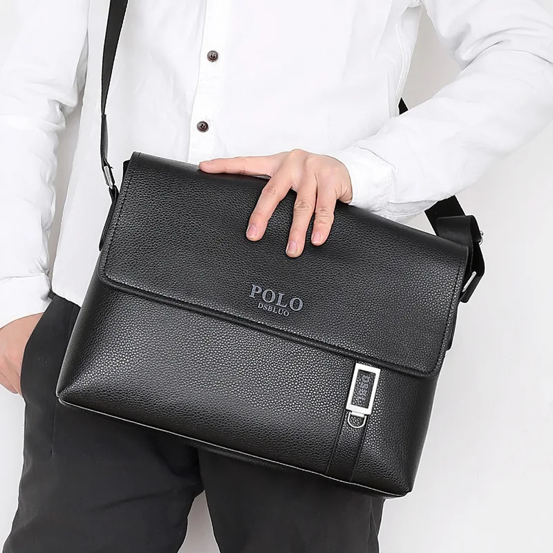 Business Men Leather Shoulder Bag Boy Crossbody Briefcase Messenger Bags Male Gift Mens Handbags 241019