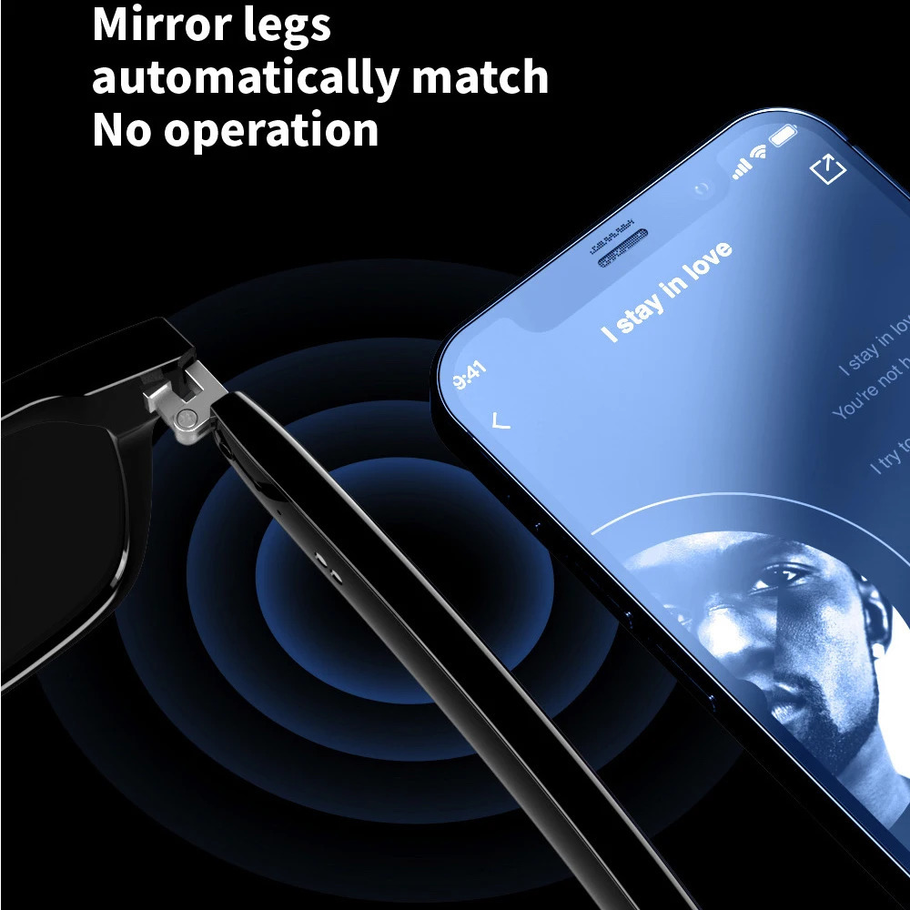 2-in-1 earphones smart glasses Bluetooth audio calling AI voice noise reduction music glasses waterproof ser microphone calling glasses 241019 ww12