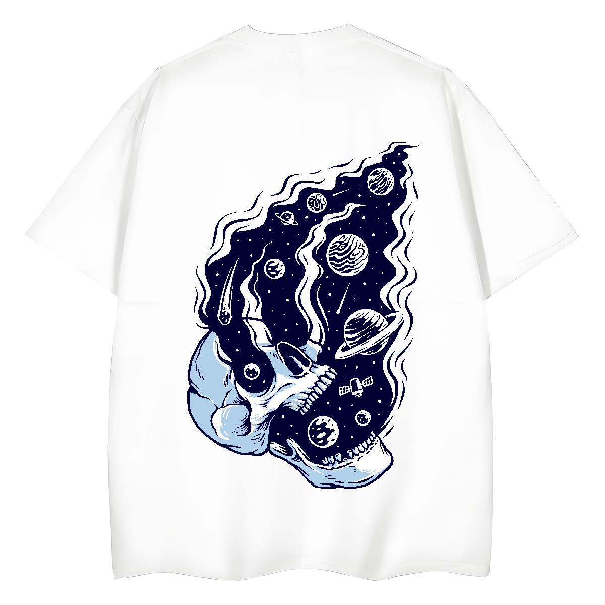 Factory Direct T Shirts Women 230g Cotton Short Sleeve O-Neck Spring Summer skull Couples T Shirts Lady DIY Logo Wear