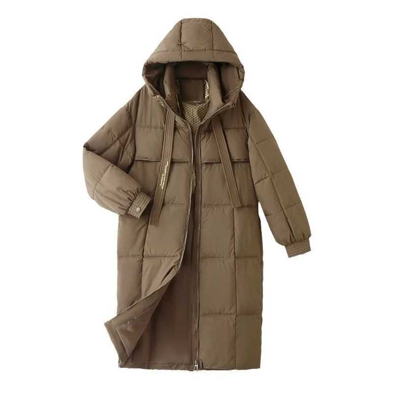 Women Parkas 2024 Autumn Winter Down Cotton Jackets Padded Thickened Overknee Loose Casual Long Warm Pockets Coat Snow OvercoatX241019