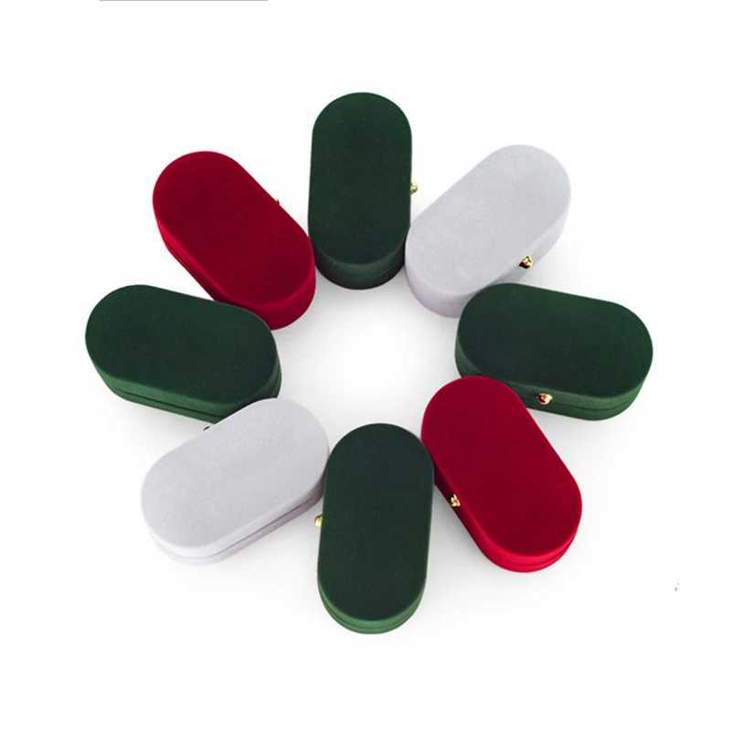Couple Wedding Ring Box Double Slot Ring Storage Box Holiday Gift Packaging Display Velvet Bead Box W241019
