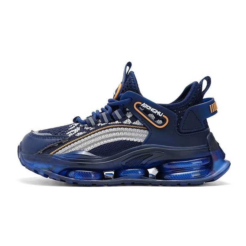 Athletic Outdoor 2024 Autumn New Childrens Sports Shoes Boys Casual Sports Shoes Breathable Knitted Mesh Running Shoes Childrens Lightweight Tennis Sh