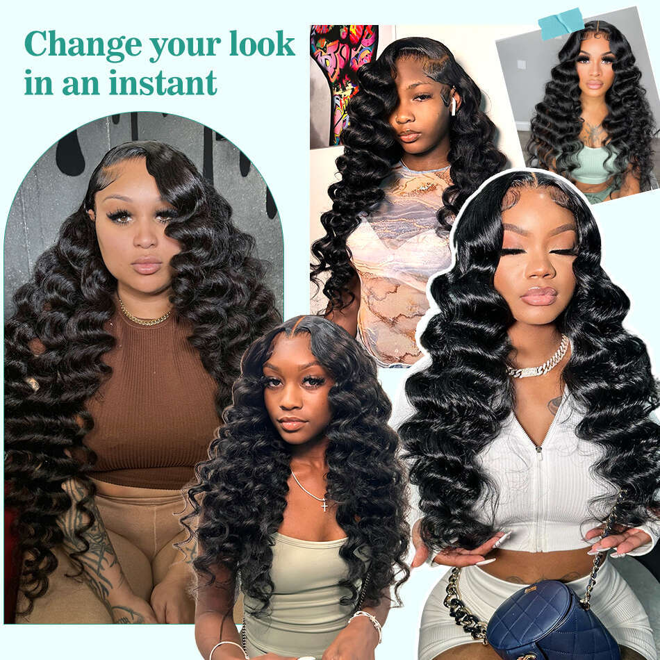 Melodie Loose Deep 220% Curly HD 13x6 Wigs Human Hair Pre Plucked Frontal 13x4 Water Wave Transparent Lace Front Wig