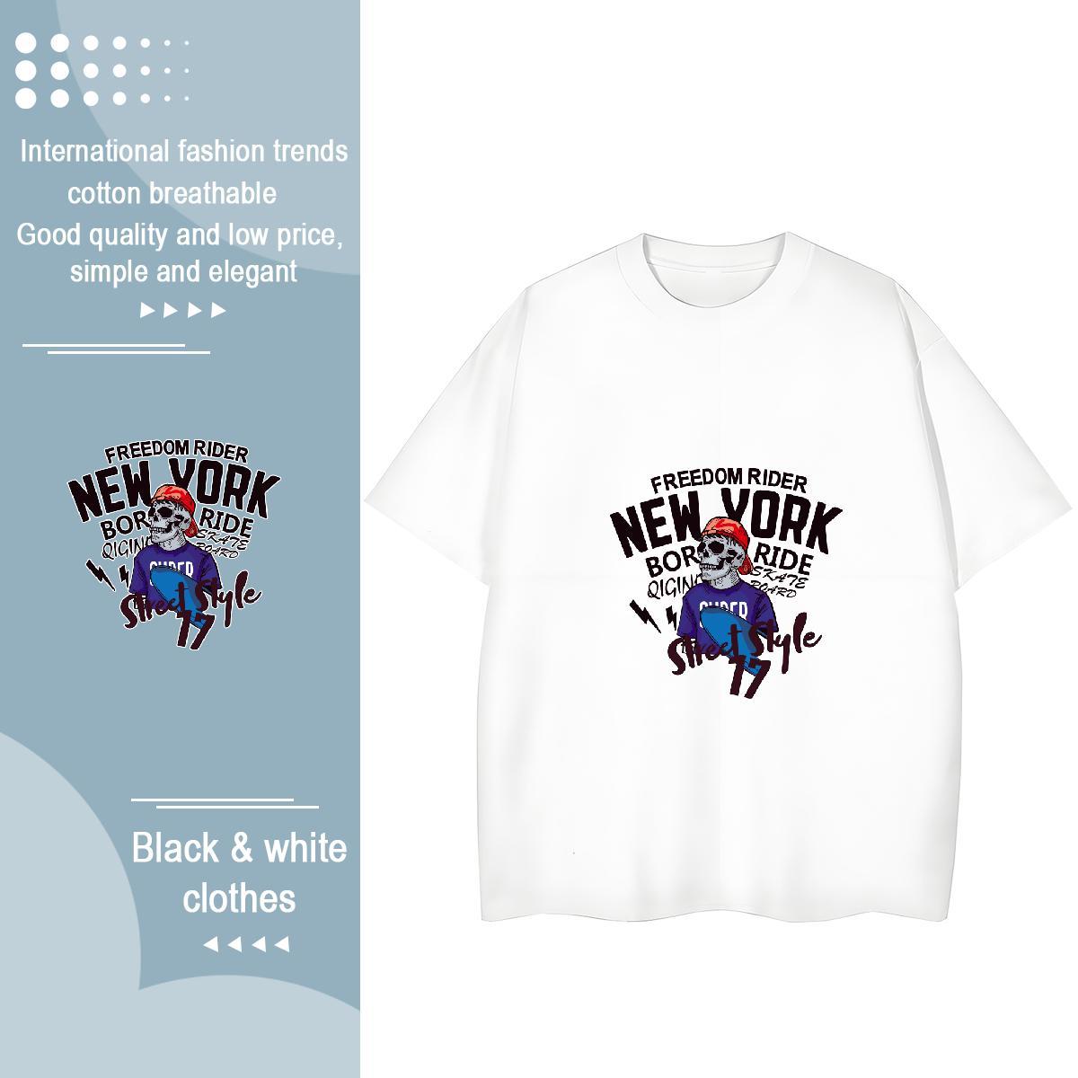2024 Designer Women T Shirts 230g Pure Cotton Breathable Short Sleeve Casual skull Women Tshirts Comfortable Custom Print Oversized Tee Shirt