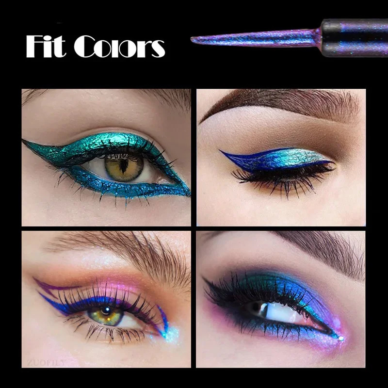 Aurora Polychrome eye shadow Pigment Lasting Multicolor Chameleon Peacock Galaxy Colorful Gloss Shining Liquid eyeliner 241018