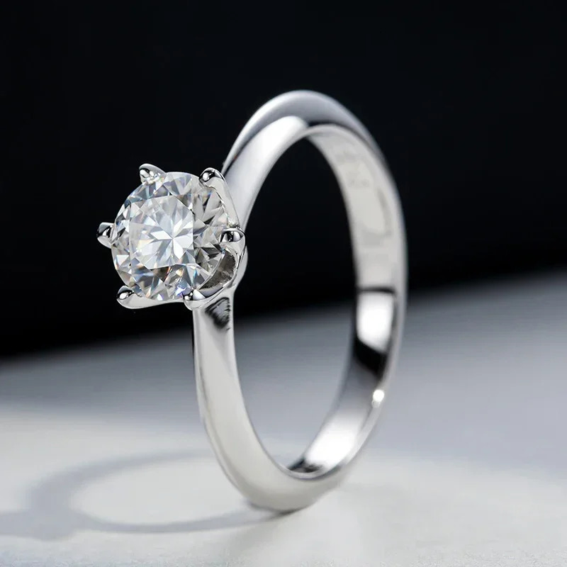 1CT D Colored Ring Laboratory Diamond Womens Card Ring 925 Pure Silver Engagement Promise Wedding Band with GRA 241007