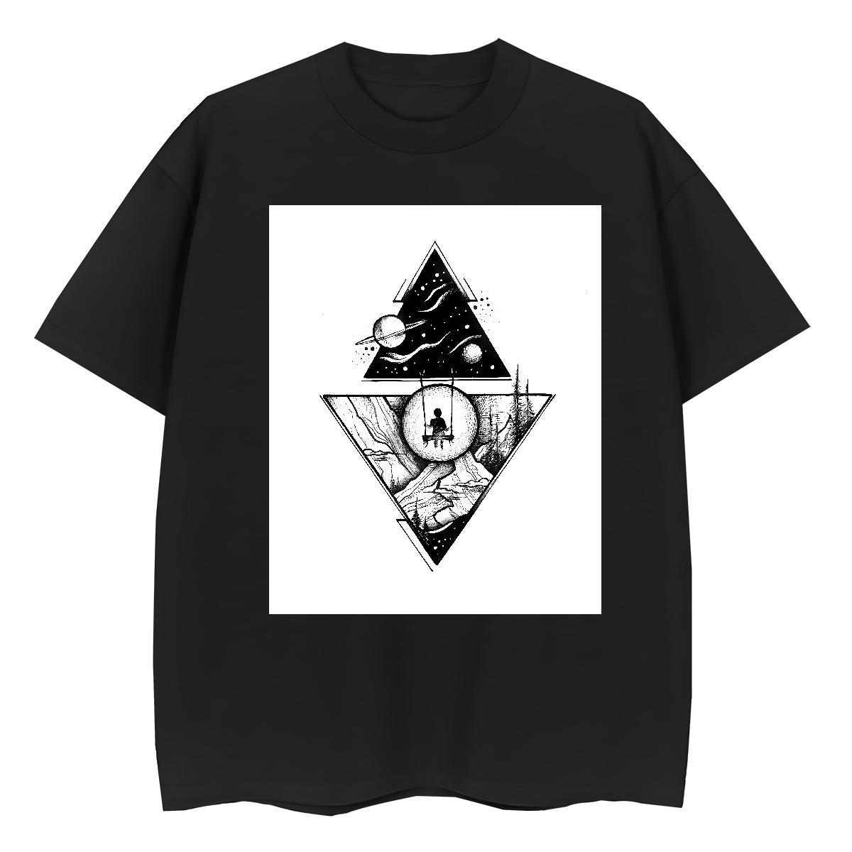 2024 DIY Womens T Shirts 230g Cotton Breathable Crew Neck Spring Summer eye of the devil Womens Tshirts High quality White Plus Size Tops Tees