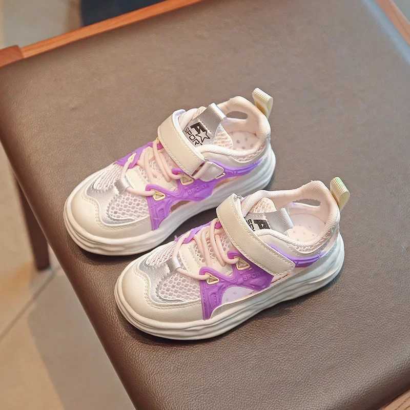 Athletic Outdoor Childrens Mesh Breathable Sneakers 2024 Tennis Kids Hollow Out Sandals Boys Mixed Color Casual Sports Shoes Girls Spring Autumn H2410