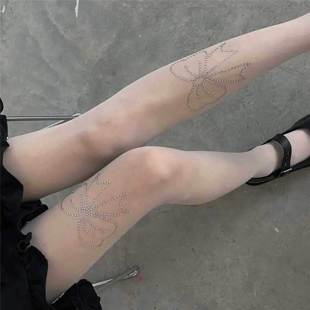 Socks Hosiery Breathable Girl Rhinestone Sexy Lolita Star Bow Nightclub Dress Up JK Tights Body Stockings Female Stockings Pantyhose Y2408330085N