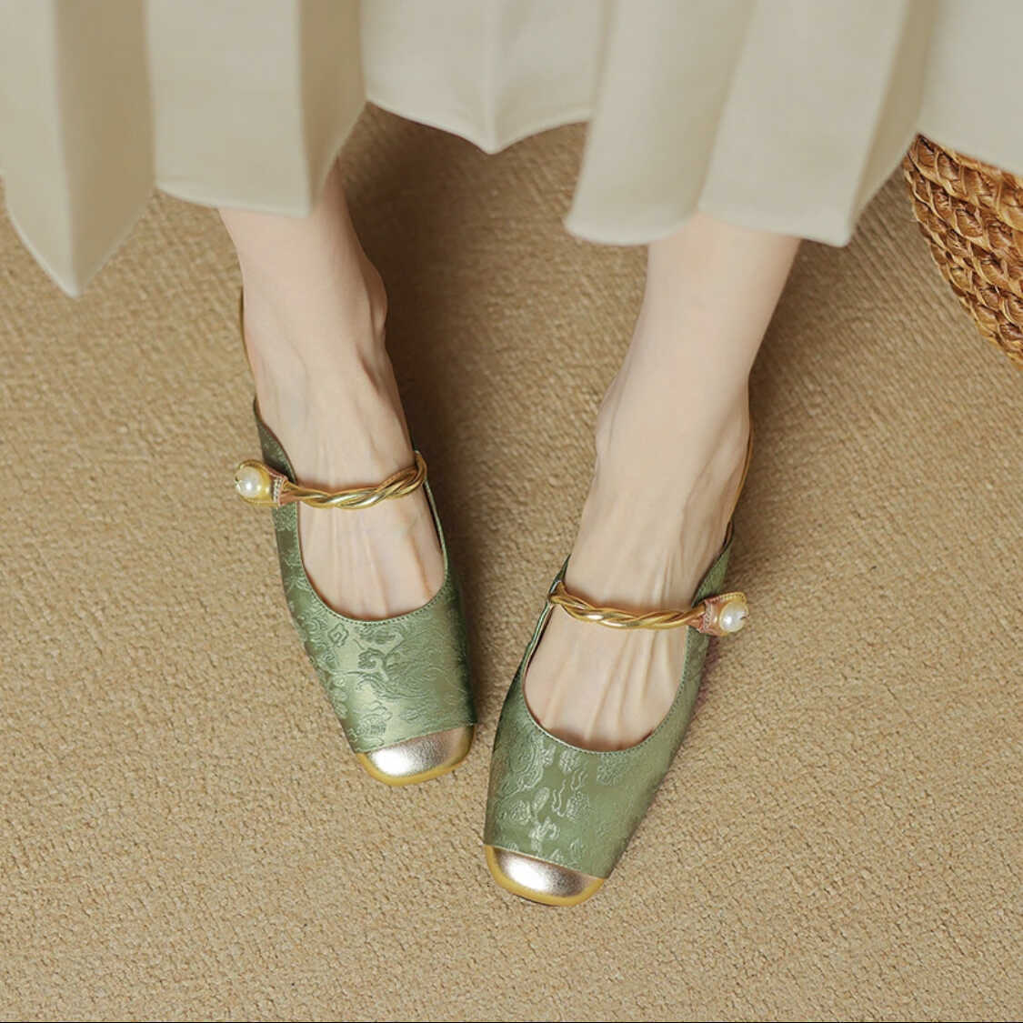 Chinese Style Baotou Sandals Women Exquisite Outerwear Summer New Semi Trailer With Skirt And Single Shoe For Ddmywed ddmythur