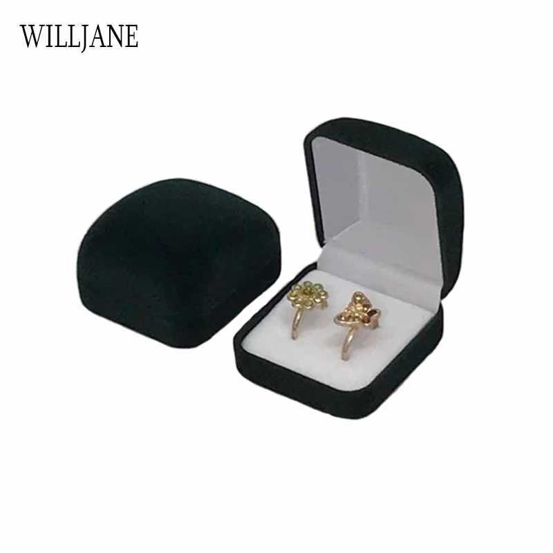 Wholesale Double Wedding Ring Box Velvet Engagement Ceremony Valentines Day Gift Couple Ring Jewelry Packaging Storage Organizer W241019