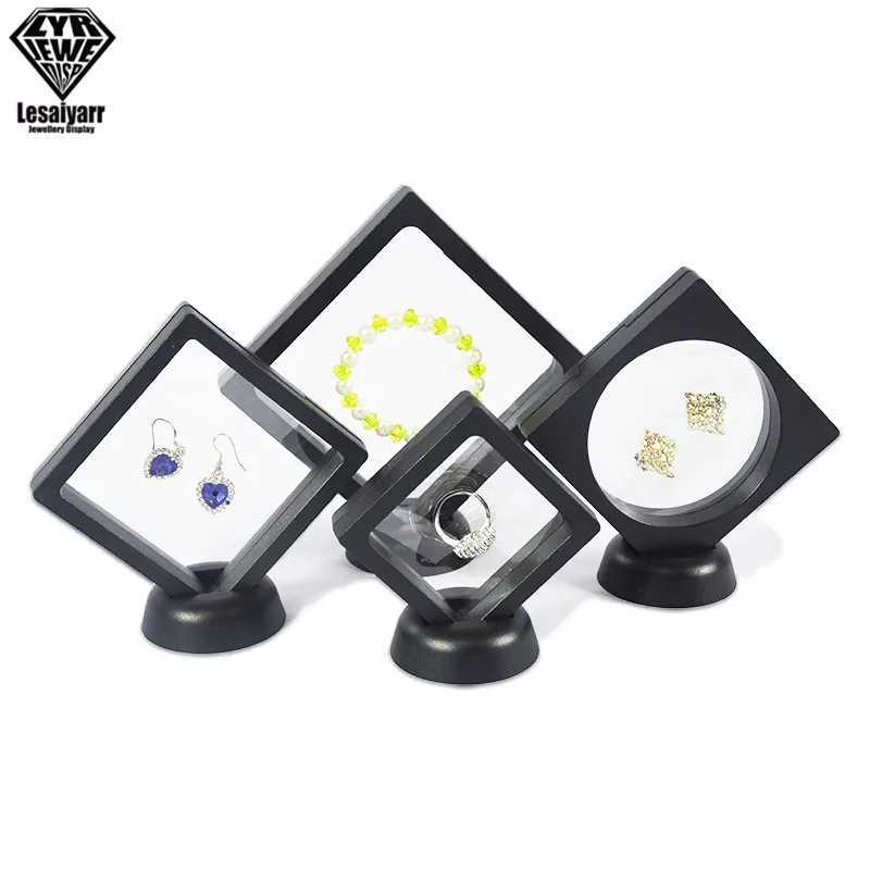 Polyethylene film Brooch coin and gemstone storage box dustproof exhibition decoration hanging ring earring display rack box W241019