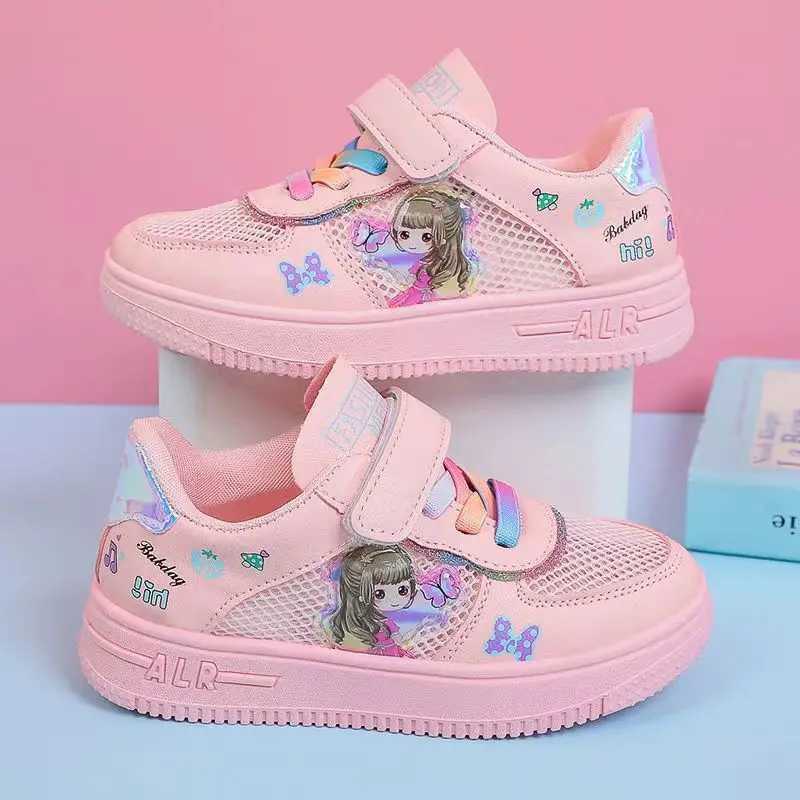 Athletic Outdoor Childrens popular cartoon sports Superlight shoes girls white sports shoes spring Autumn casual mesh breathable childrens running sho
