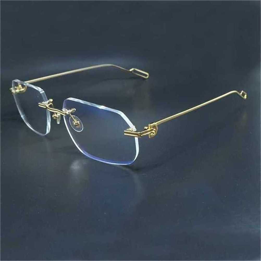 Designer's new style Sunglasses Rimless Eyeglasses Fashion Transparent Eyewear Carter Desinger Clear Gold Frame Espejuelos Mujer Glasses For WomenKajia