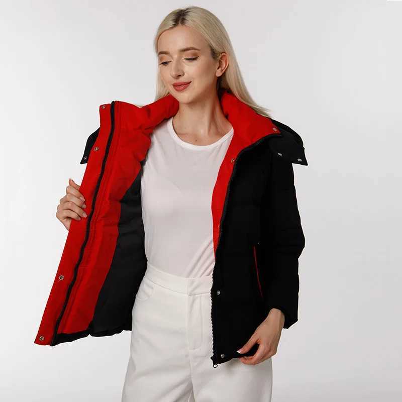 New winter womens high-quality white duck down cotton coat - 20 degrees below zero double breasted warm parka coat double-sidedX241019