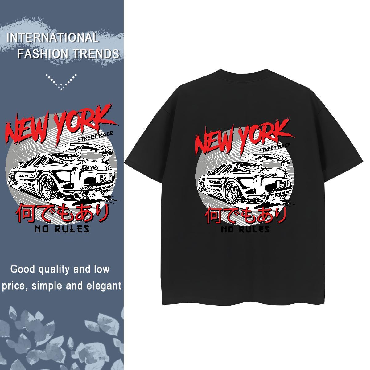 Factory Direct T shirt 230g Pure Cotton Breathable Short Sleeve Summer Casual car Tshirt for Man Woman Female Plus Size Cartoon Tee Shirt