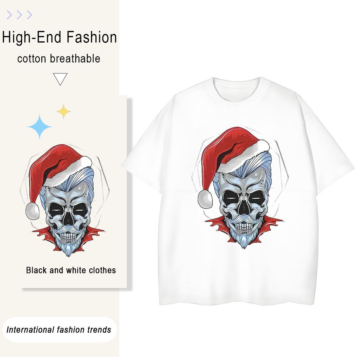 Fashion New T Shirt For Woman 100% Cotton 230g Breathable Summer Casual Christmas Woman Tshirt Popular DIY Anime Printed Tee Shirt