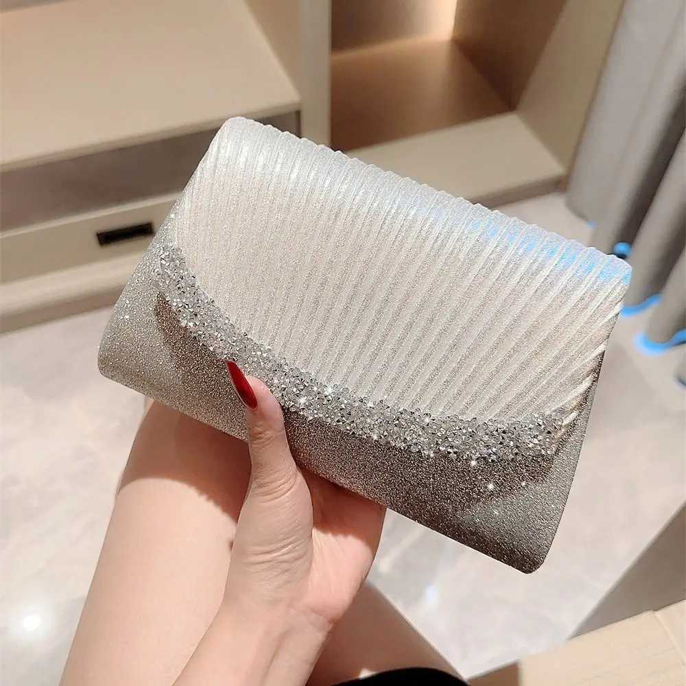 Luxury sparkling silver dinner bag ladies dinner bag with shoulder bag Y241019
