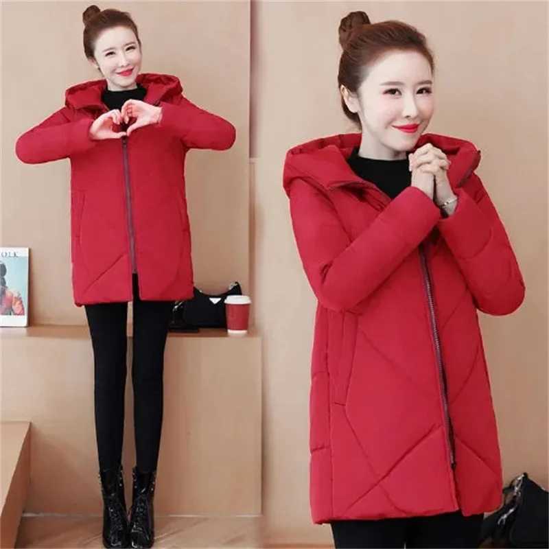 2024 New Winter Women Hooded Jacket Coats Long Parkas Female Down Cotton Overcoat Thick Warm Padded Windproof Casual WindbreakerX241019