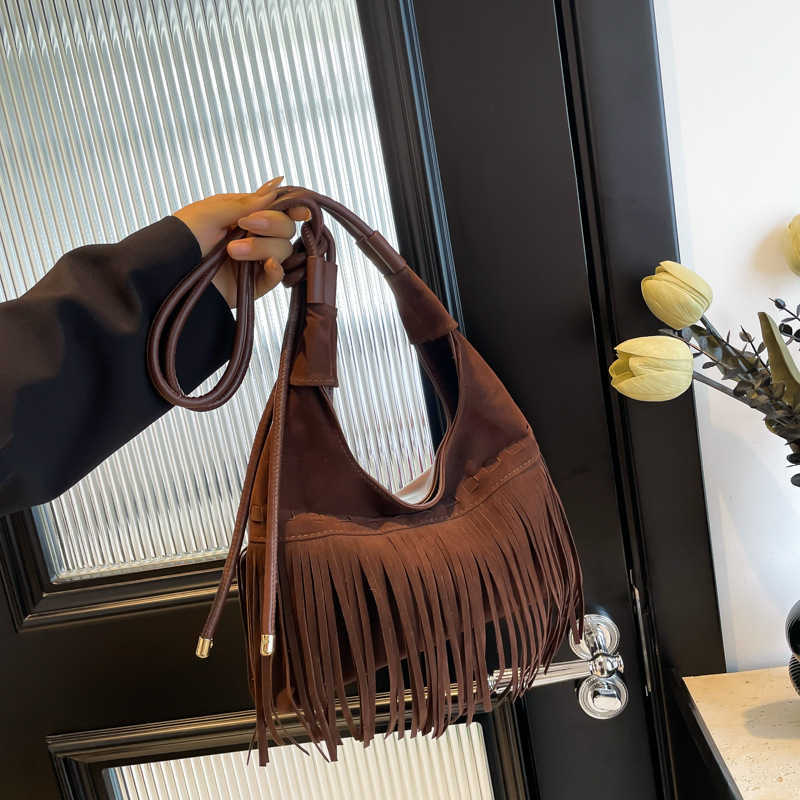 CMM Bohemian Ethnic Dumpling Bag New Suede Shoulder Bag Fashion Texture Womens Bag