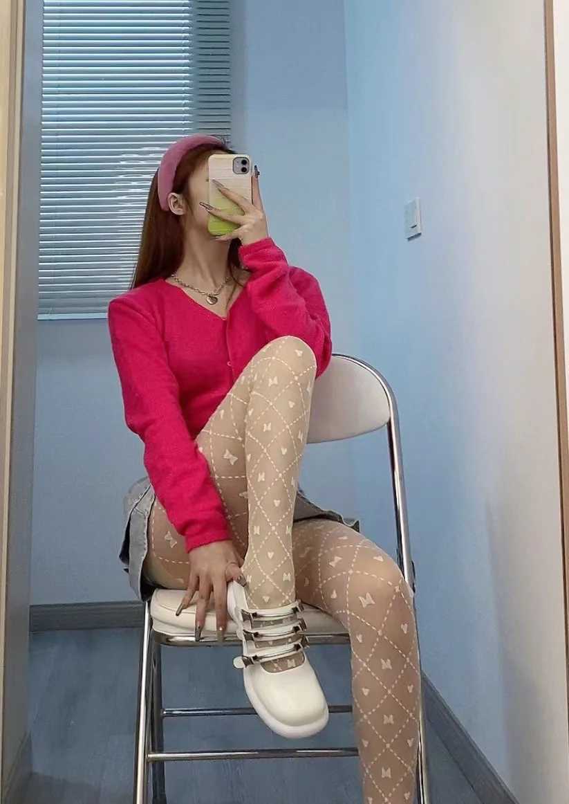 Socks Hosiery Spring Summer New JK Bow Love Stocking Lolita Cosplay Tights Swt Girl Tuiwa Socks Y2408330CEV8