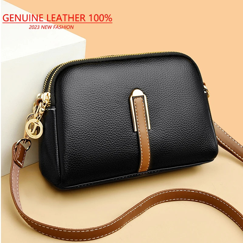 100% genuine leather shoulder bag womens handbag er denim flip bag womens messenger bag cross body bag 241018