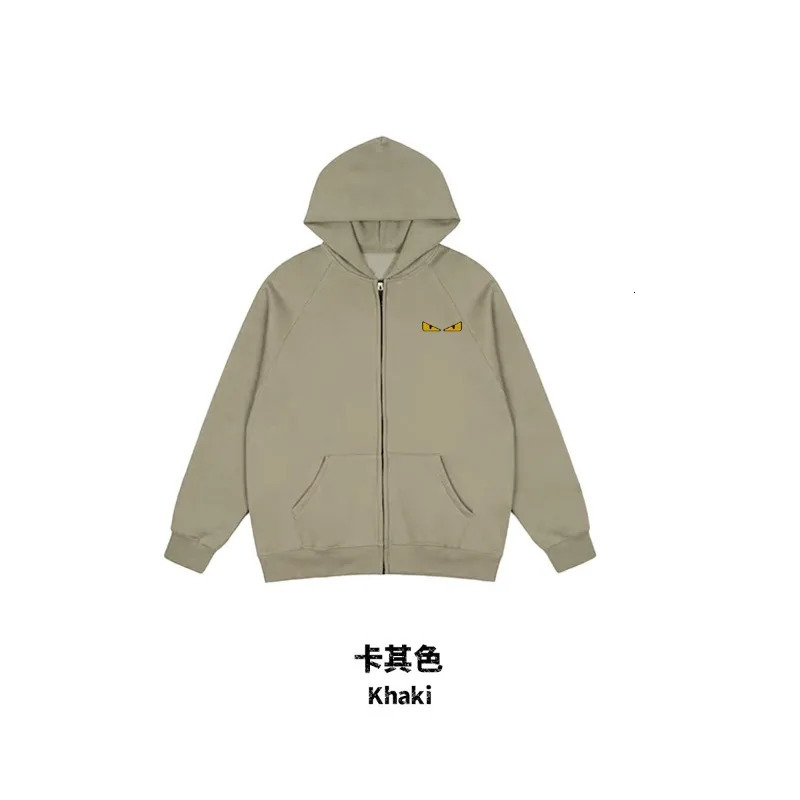 hoodie mens trendy loose zipper jacket and womens couple outfit embroidery 241019