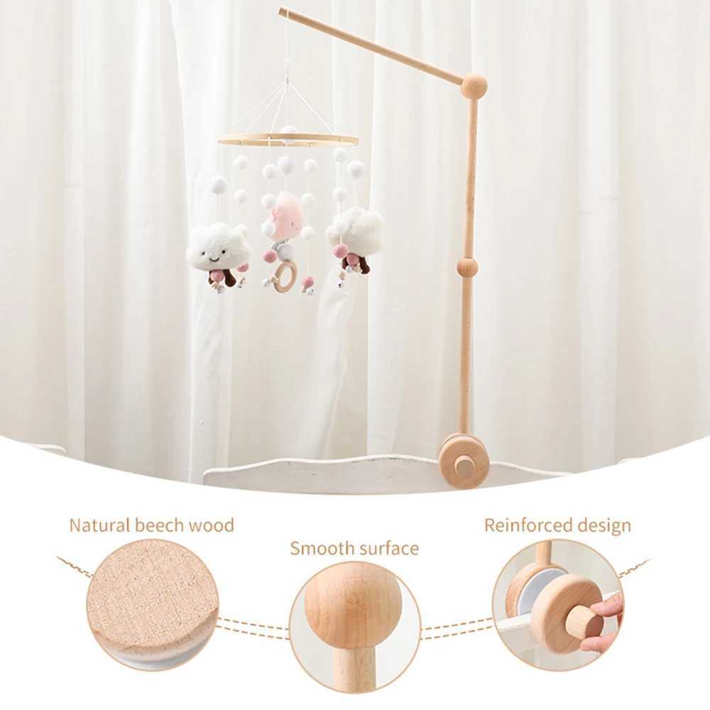 1 piece of baby wooden bed bell rotating bracket mobile hanger toy hanger toy bracket baby crib baby crib toy home decoration W240815