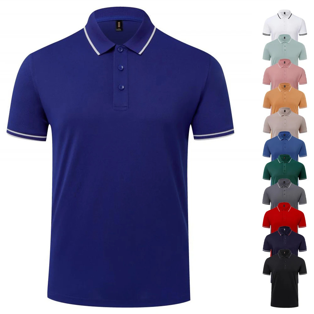 High quality striped polo shirt mens wholesale short sleeved classic business collar mens Playeras polo shirt mens 241018