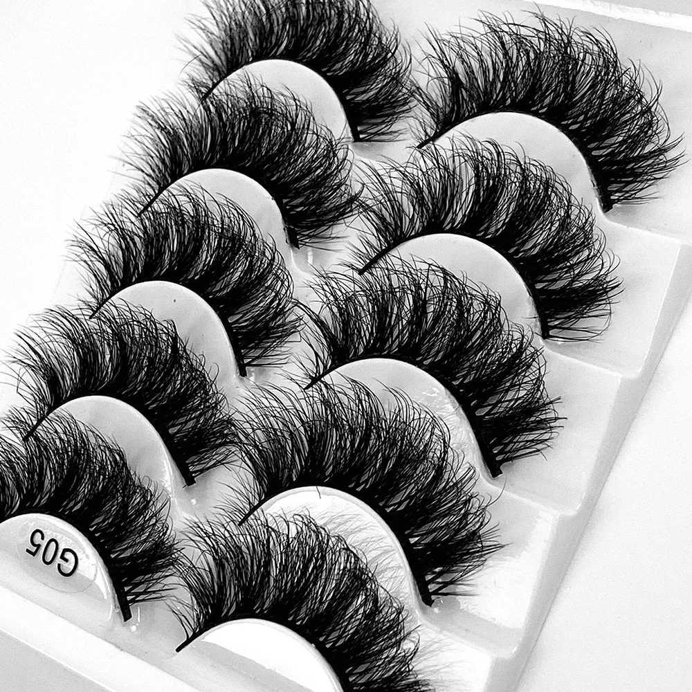 Mink 5 Pairs Eyelashes Faux Eyelashes Long Lasting Fluffy Mink Lashes Dramatic Volume lashes Extension Thick LongXJ5