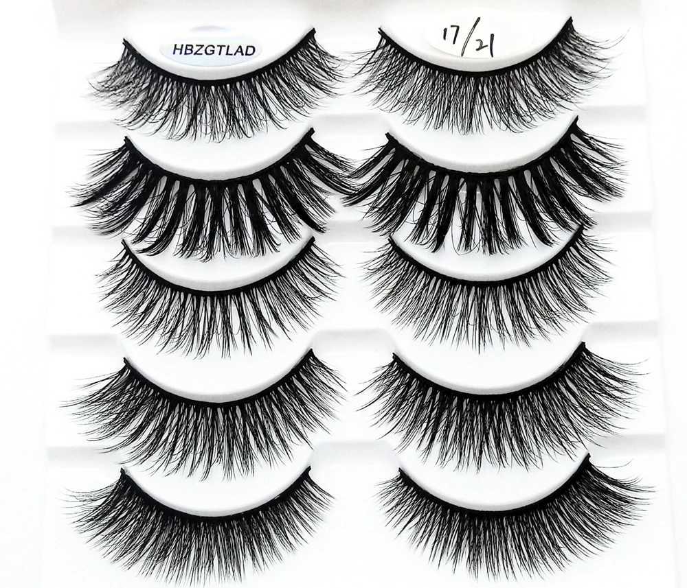 2021 NEW 2-10 pairs 100% Real Mink Eyelashes 3D Natural False Eyelashes Mink Lashes Soft Eyelash Extension Makeup Kit CiliosXJ241019