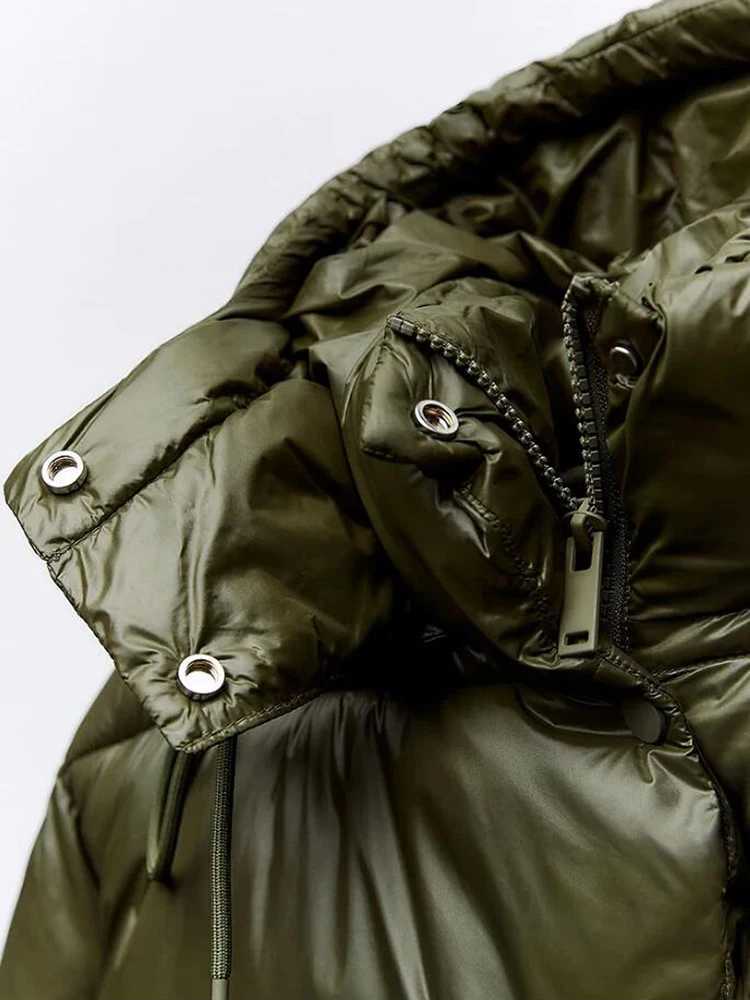 Women's Down Parkas Winter New Eomen Warm Puff Jacket CottonThick Warm Autumn Womens Hooded Sled Pocket Loose Oversized Coat Y241019ZXGP