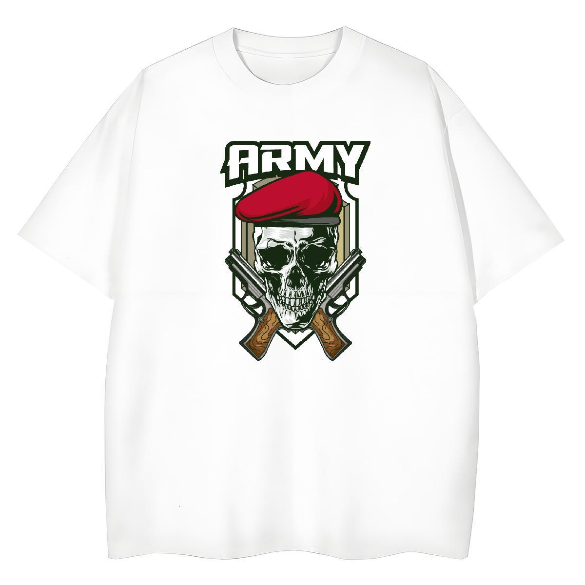Stylist Woman T Shirts 230g Cotton Crew Neck Breathable Casual Beach skull Unisex Tshirts Comfortable Oversized L-4XL Polos