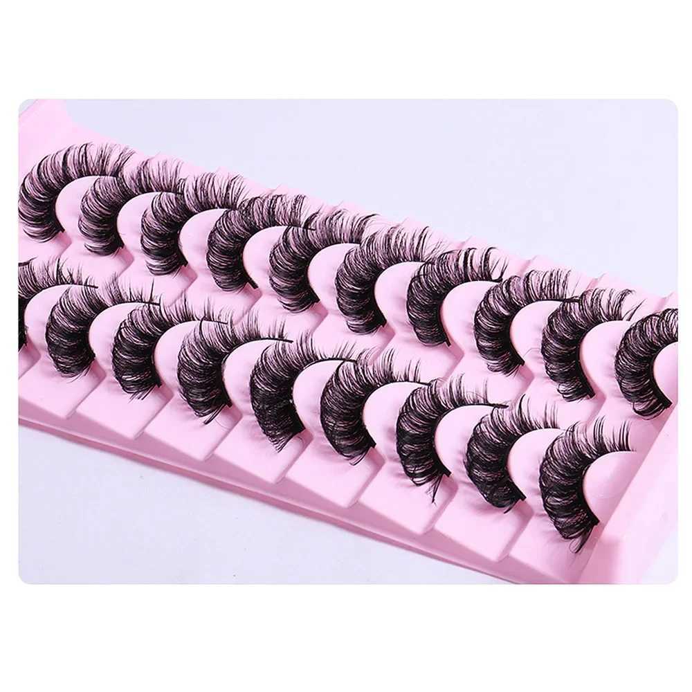 10 Pairs Russian Strip Lashes DD Curl False Eyelashes Fluffy Wispy Fake Lashes PackXJ241019