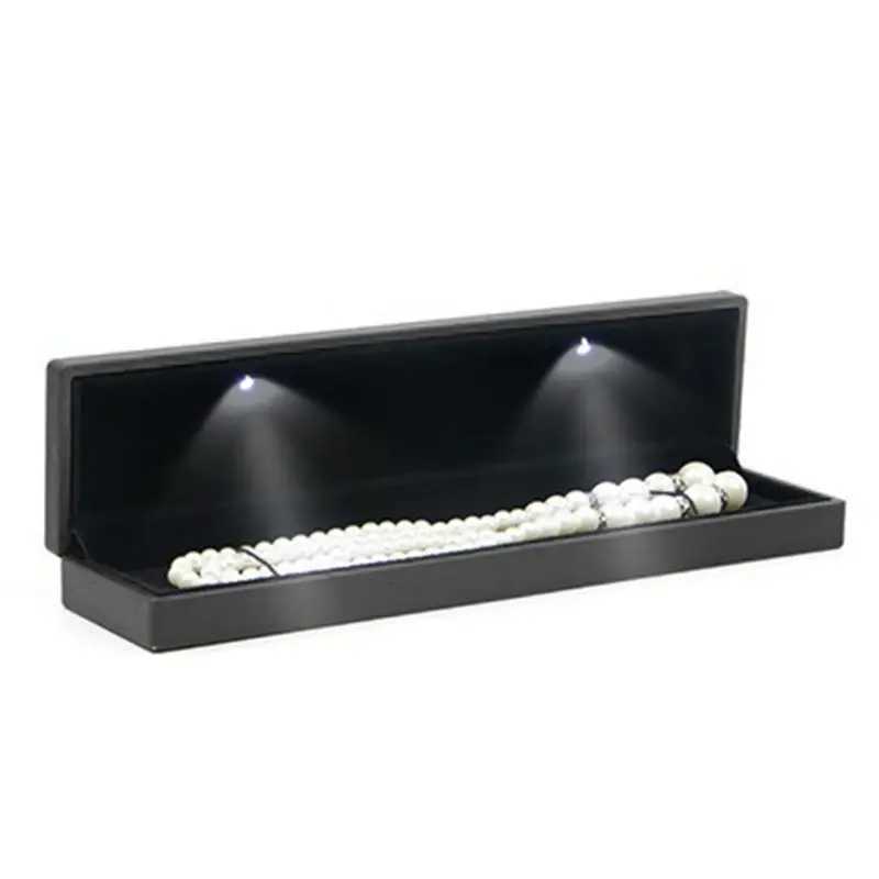 Deluxe Bracelet Box Square Wedding Ring Used for Case Jewelry Gift Box with LED Light Used for Proposed Engagement Wedding W241019
