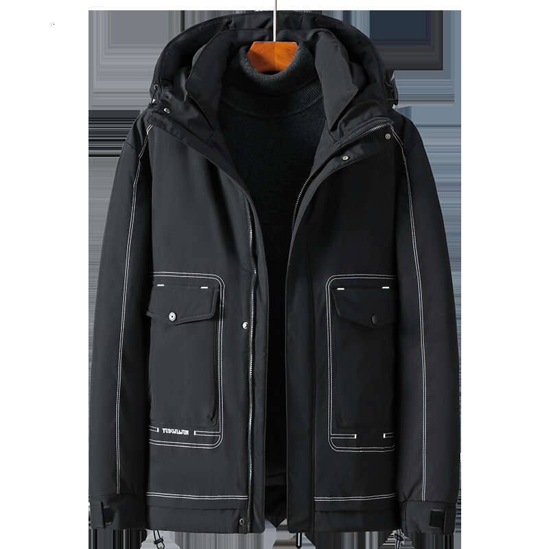ZOZOWANG New Men Puffer Jacket Thick Warm Hooded Collar Coat Solid Color 10Xl Outerwear Military Winter Men's Clothing