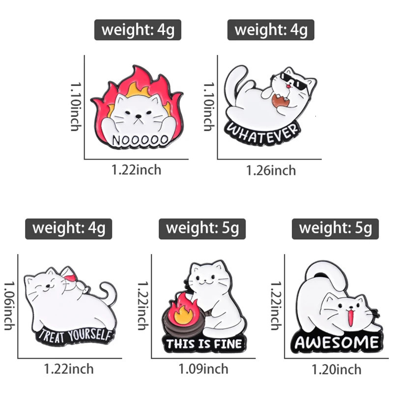 Cute white cat enamel pin customization. This is a great way to treat your own brooch lapel badge animal jewelry gift to friends 241018