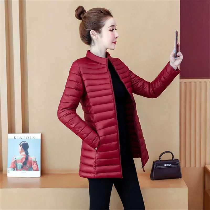 6XL Mother Coat Mid-Long Down Cotton Jacket womens Short Slim Fit Mid-Elderly coat spring Autumn Winter Padded jacket Out WearX241019