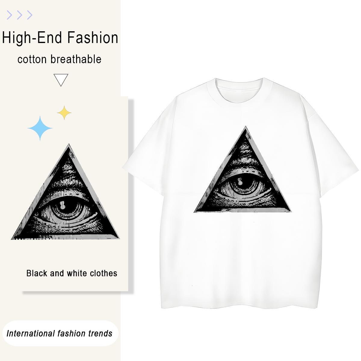 Stylist T Shirt For Woman 100% Cotton 230g Short Sleeve O-Neck Spring Summer eye of the devil Women Tshirts Free Shipping Customized Print Tops Tees